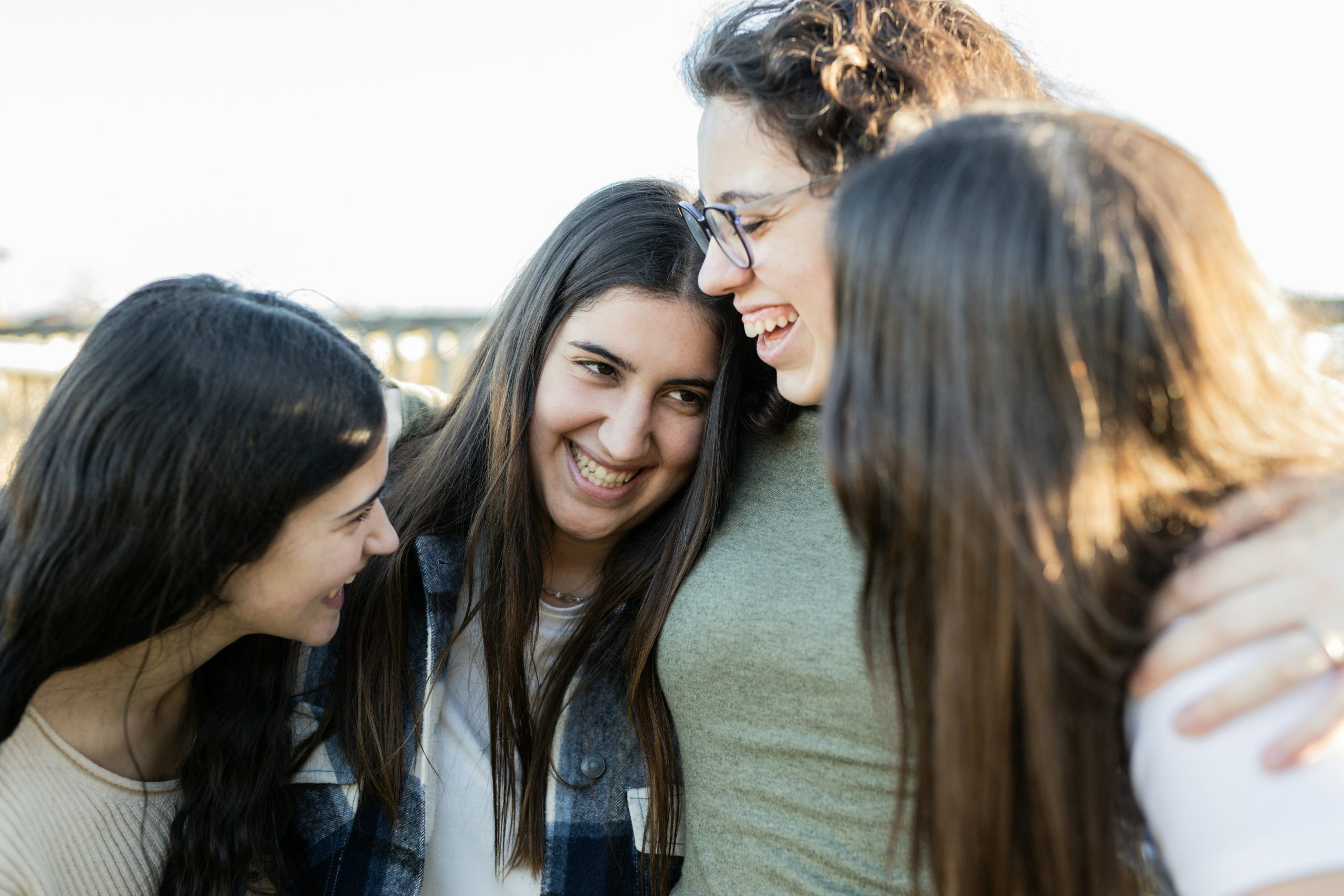 A group of people embracing